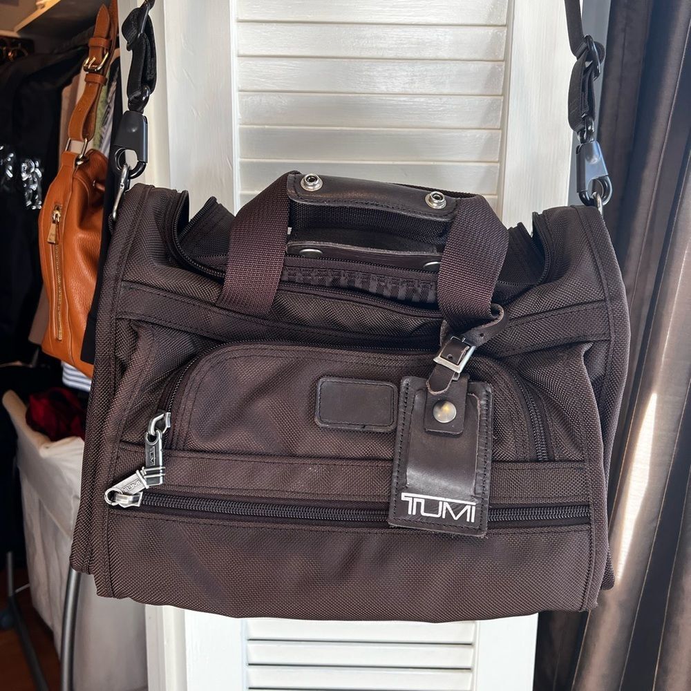 TUMI Dark Brown Ballistic Alpha Sport Carry On Duffel Bag